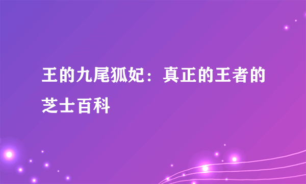 王的九尾狐妃：真正的王者的芝士百科