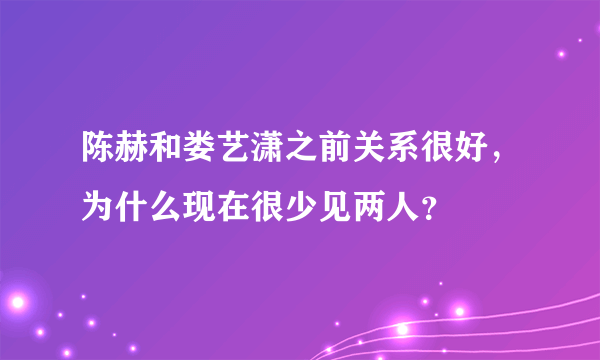 陈赫和娄艺潇之前关系很好，为什么现在很少见两人？