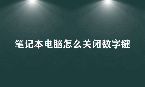 笔记本电脑怎么关闭数字键