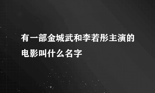 有一部金城武和李若彤主演的电影叫什么名字