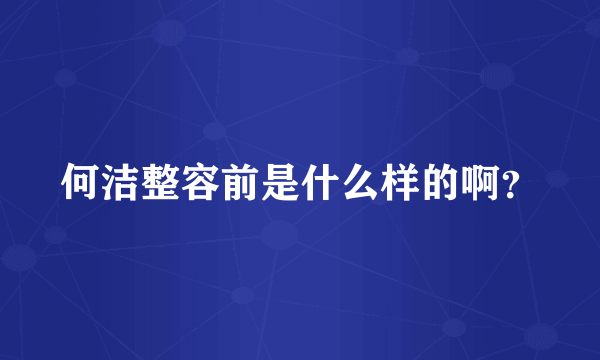 何洁整容前是什么样的啊？