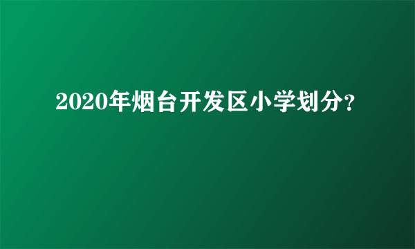 2020年烟台开发区小学划分？