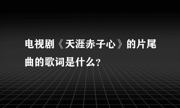 电视剧《天涯赤子心》的片尾曲的歌词是什么？