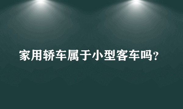 家用轿车属于小型客车吗？