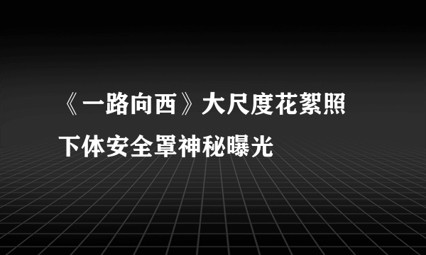 《一路向西》大尺度花絮照 下体安全罩神秘曝光