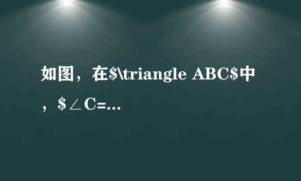 如图，在$\triangle ABC$中，$∠C=90°$，$AC=BC$，$AD$平分$∠CAB$，交$BC$于点$D$，$DE⊥AB$于点$E$．$(1)$已知$CD=4$，求$AC$的长．$(2)$求证：$AB=AC+CD$．