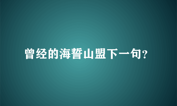 曾经的海誓山盟下一句？