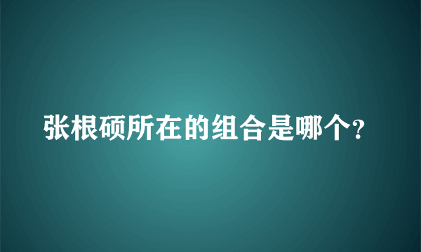 张根硕所在的组合是哪个？