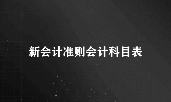 新会计准则会计科目表