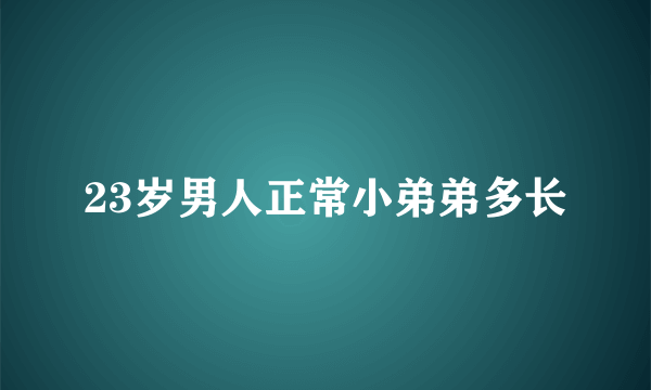 23岁男人正常小弟弟多长