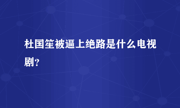 杜国笙被逼上绝路是什么电视剧？