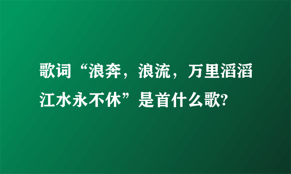 歌词“浪奔，浪流，万里滔滔江水永不休”是首什么歌?