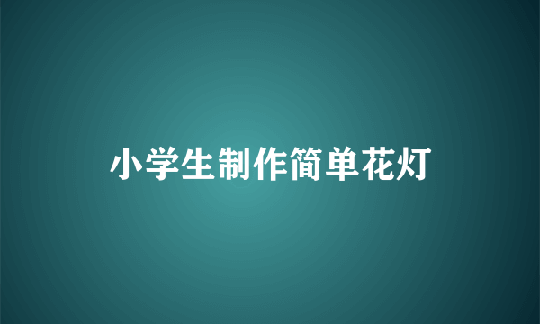 小学生制作简单花灯