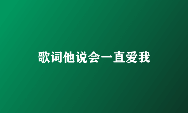 歌词他说会一直爱我