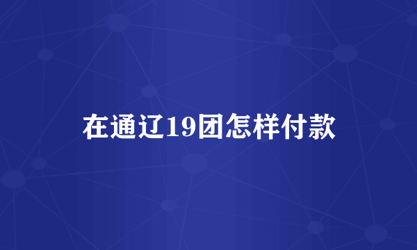 在通辽19团怎样付款