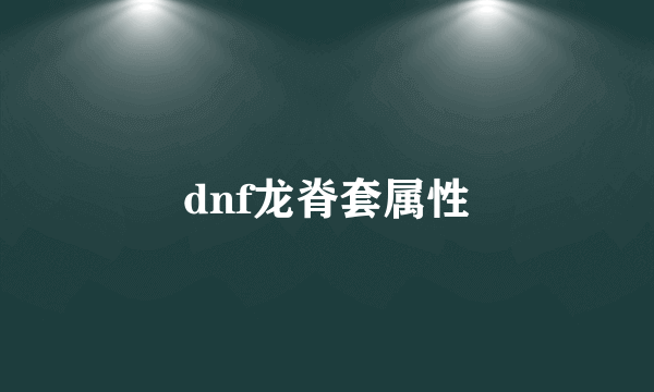 dnf龙脊套属性