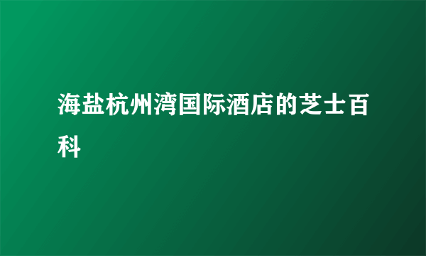 海盐杭州湾国际酒店的芝士百科