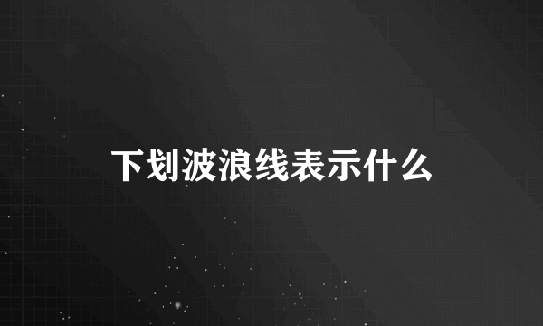 下划波浪线表示什么