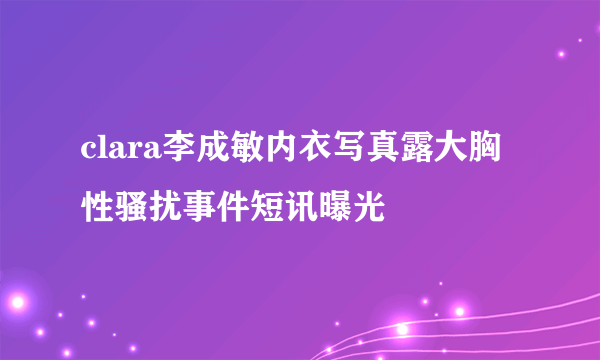 clara李成敏内衣写真露大胸性骚扰事件短讯曝光