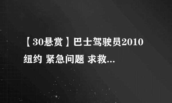 【30悬赏】巴士驾驶员2010纽约 紧急问题 求救 高手来！！！