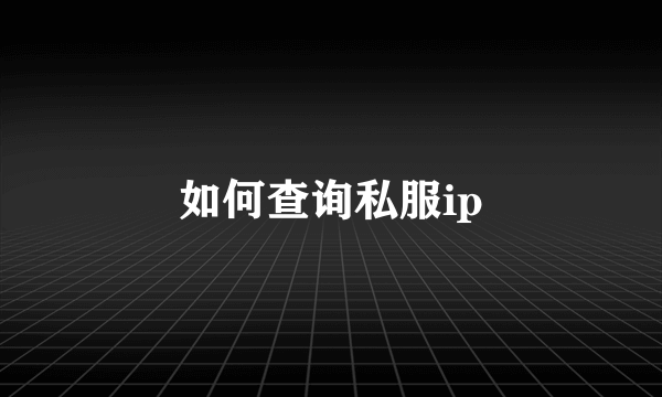 如何查询私服ip