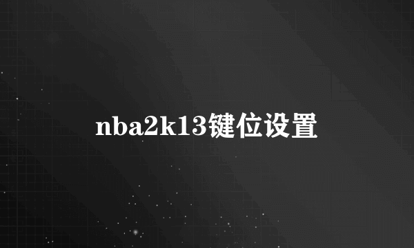 nba2k13键位设置