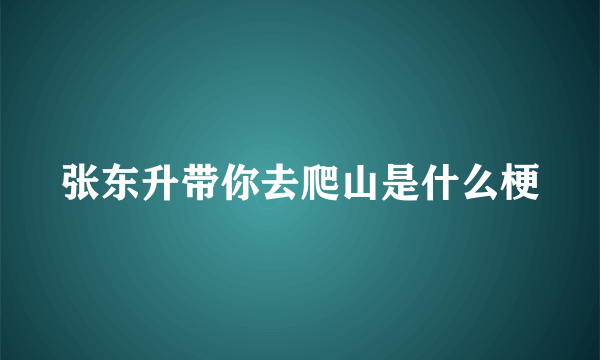 张东升带你去爬山是什么梗