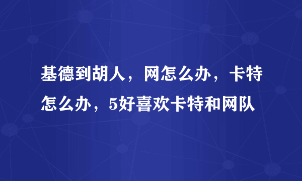 基德到胡人，网怎么办，卡特怎么办，5好喜欢卡特和网队