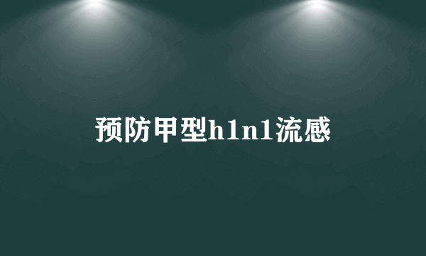 预防甲型h1n1流感