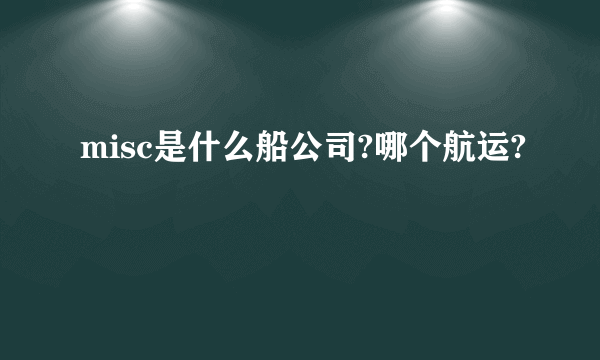 misc是什么船公司?哪个航运?