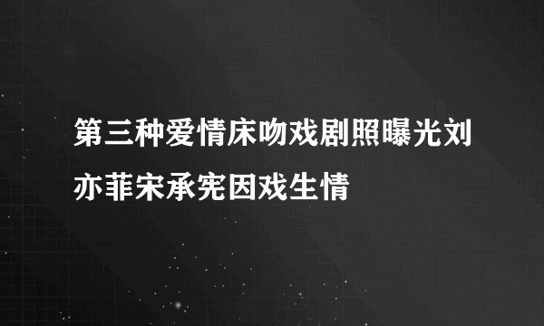 第三种爱情床吻戏剧照曝光刘亦菲宋承宪因戏生情