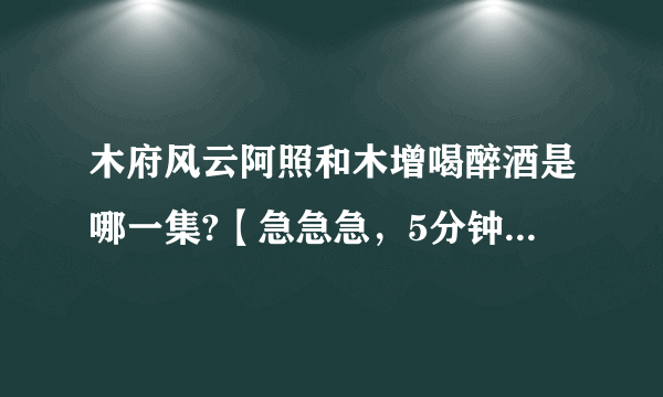 木府风云阿照和木增喝醉酒是哪一集?【急急急，5分钟内给答案高悬赏