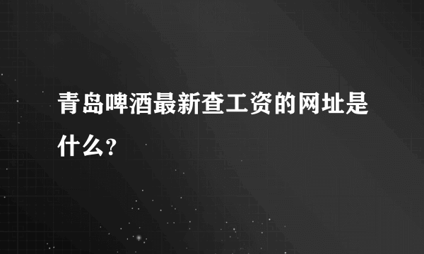 青岛啤酒最新查工资的网址是什么？