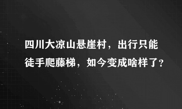 四川大凉山悬崖村，出行只能徒手爬藤梯，如今变成啥样了？