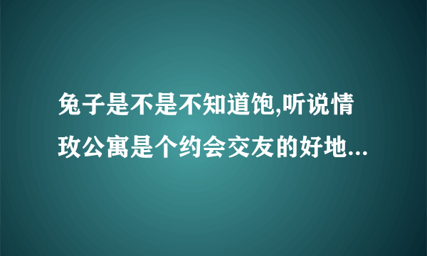 兔子是不是不知道饱,听说情玫公寓是个约会交友的好地方，不知道这里的是不是骗人的？