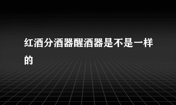 红酒分酒器醒酒器是不是一样的