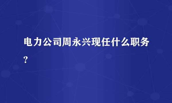 电力公司周永兴现任什么职务？