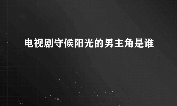 电视剧守候阳光的男主角是谁