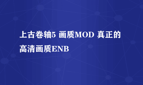 上古卷轴5 画质MOD 真正的高清画质ENB