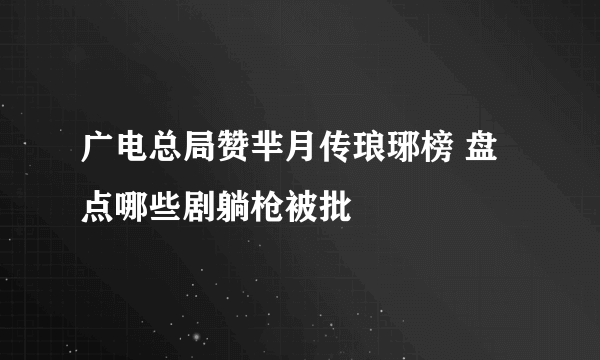 广电总局赞芈月传琅琊榜 盘点哪些剧躺枪被批