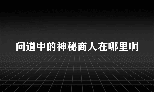 问道中的神秘商人在哪里啊