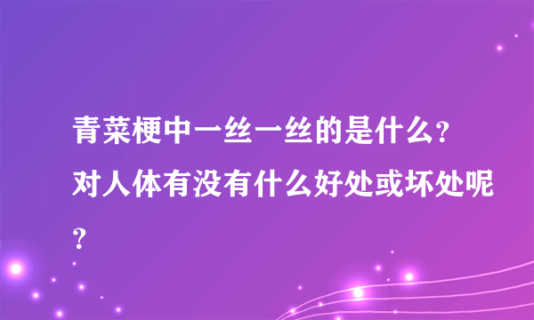 青菜梗中一丝一丝的是什么？对人体有没有什么好处或坏处呢？