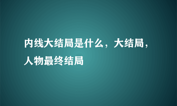 内线大结局是什么，大结局，人物最终结局