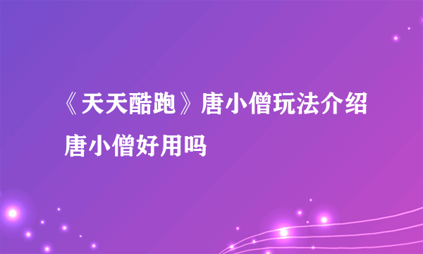 《天天酷跑》唐小僧玩法介绍 唐小僧好用吗