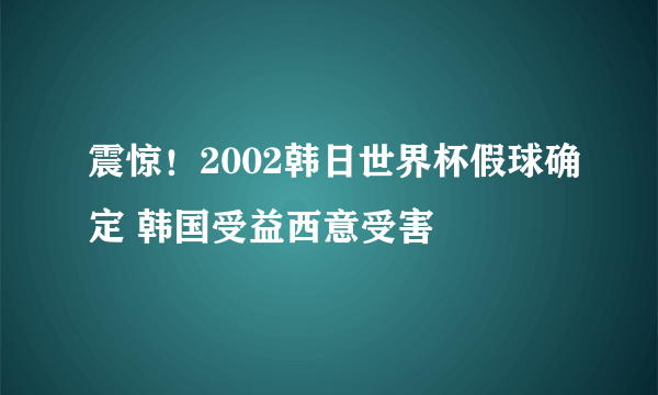 震惊！2002韩日世界杯假球确定 韩国受益西意受害