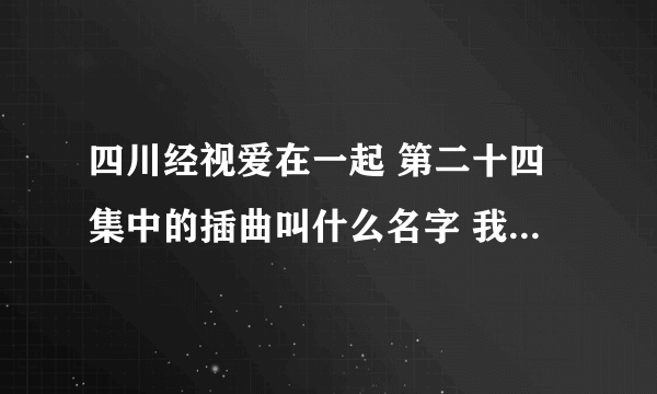 四川经视爱在一起 第二十四集中的插曲叫什么名字 我这里有一句歌词“不曾相间却依然感受你的呼吸”