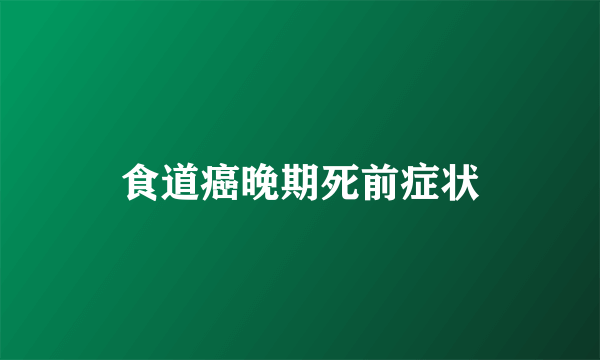 食道癌晚期死前症状