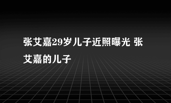 张艾嘉29岁儿子近照曝光 张艾嘉的儿子