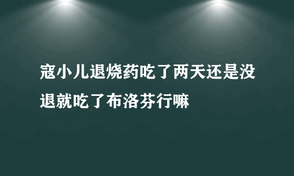 寇小儿退烧药吃了两天还是没退就吃了布洛芬行嘛