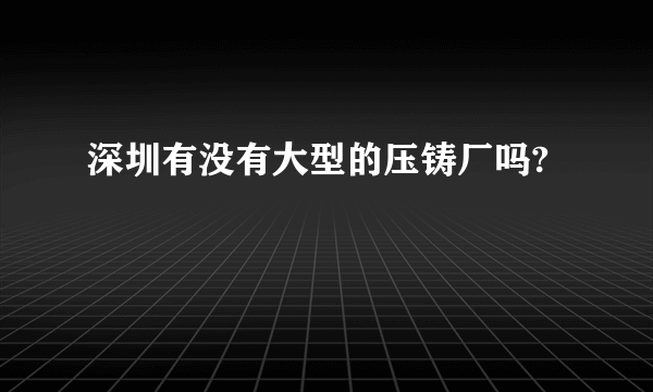 深圳有没有大型的压铸厂吗?